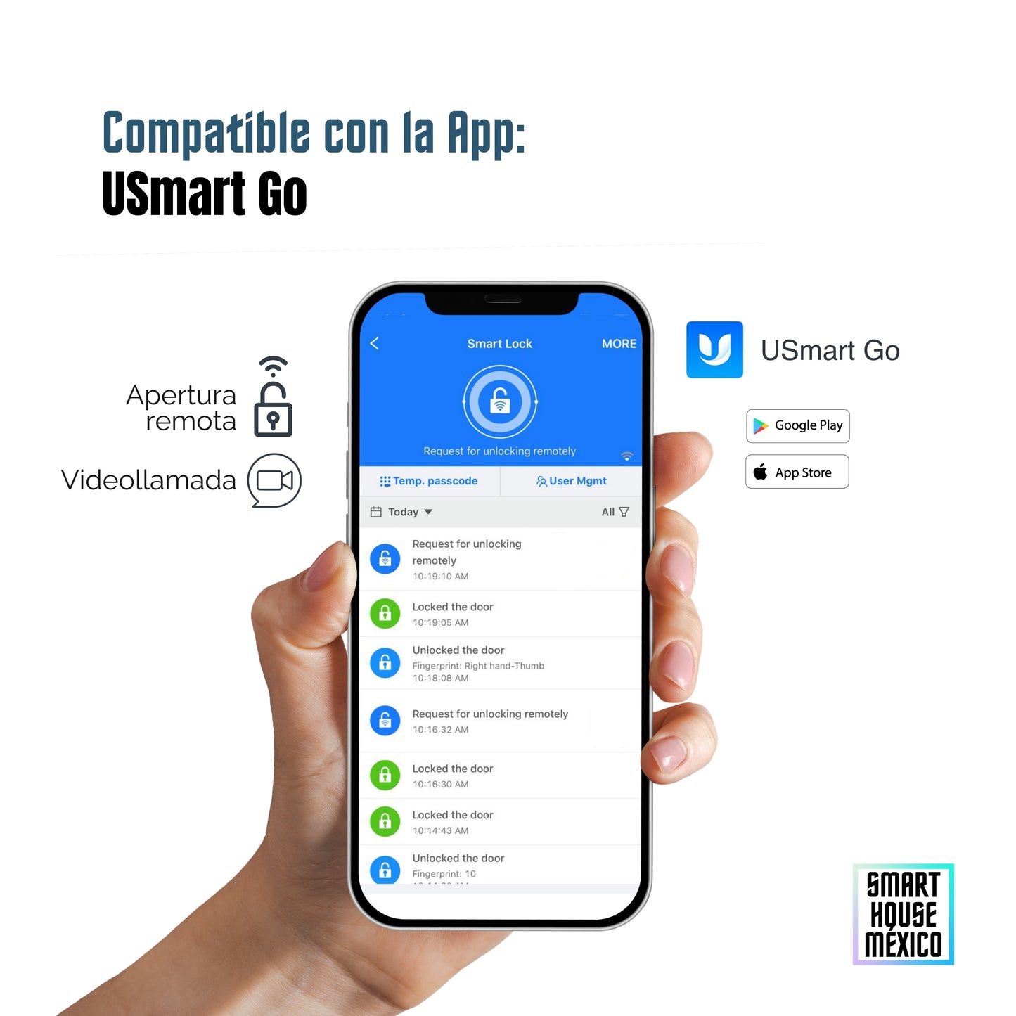 Cerradura Electrónica Inteligente Wifi De Seguridad con Cámara y 5 Métodos de Apertura - Nexus HD
