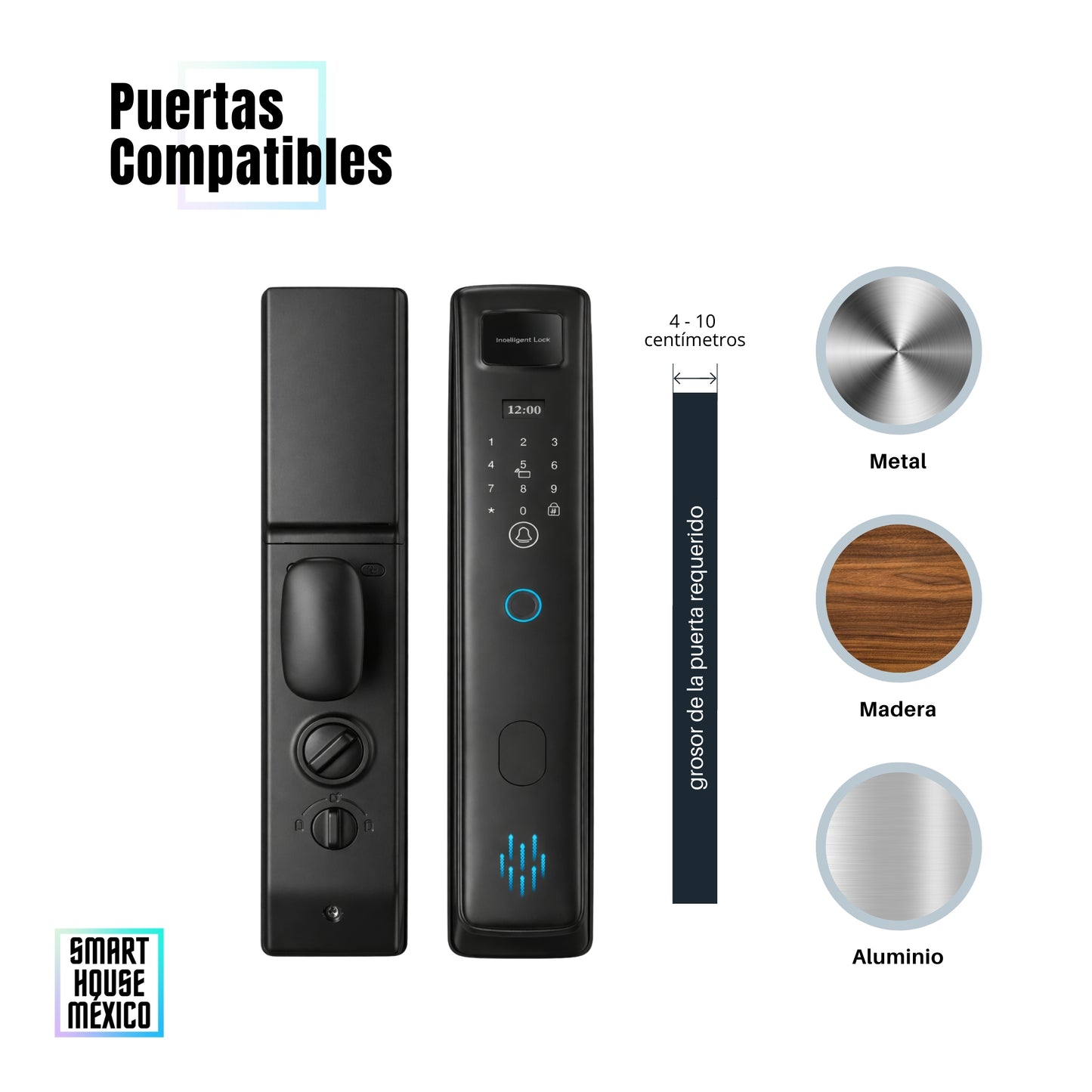 Cerradura Electrónica Inteligente Wifi De Seguridad con 5 Métodos de Apertura - Nova