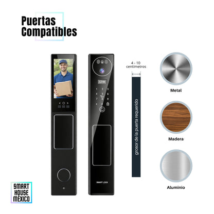 Cerradura Electrónica Inteligente de Seguridad con Cámara y 7 Métodos de Apertura - Aurora