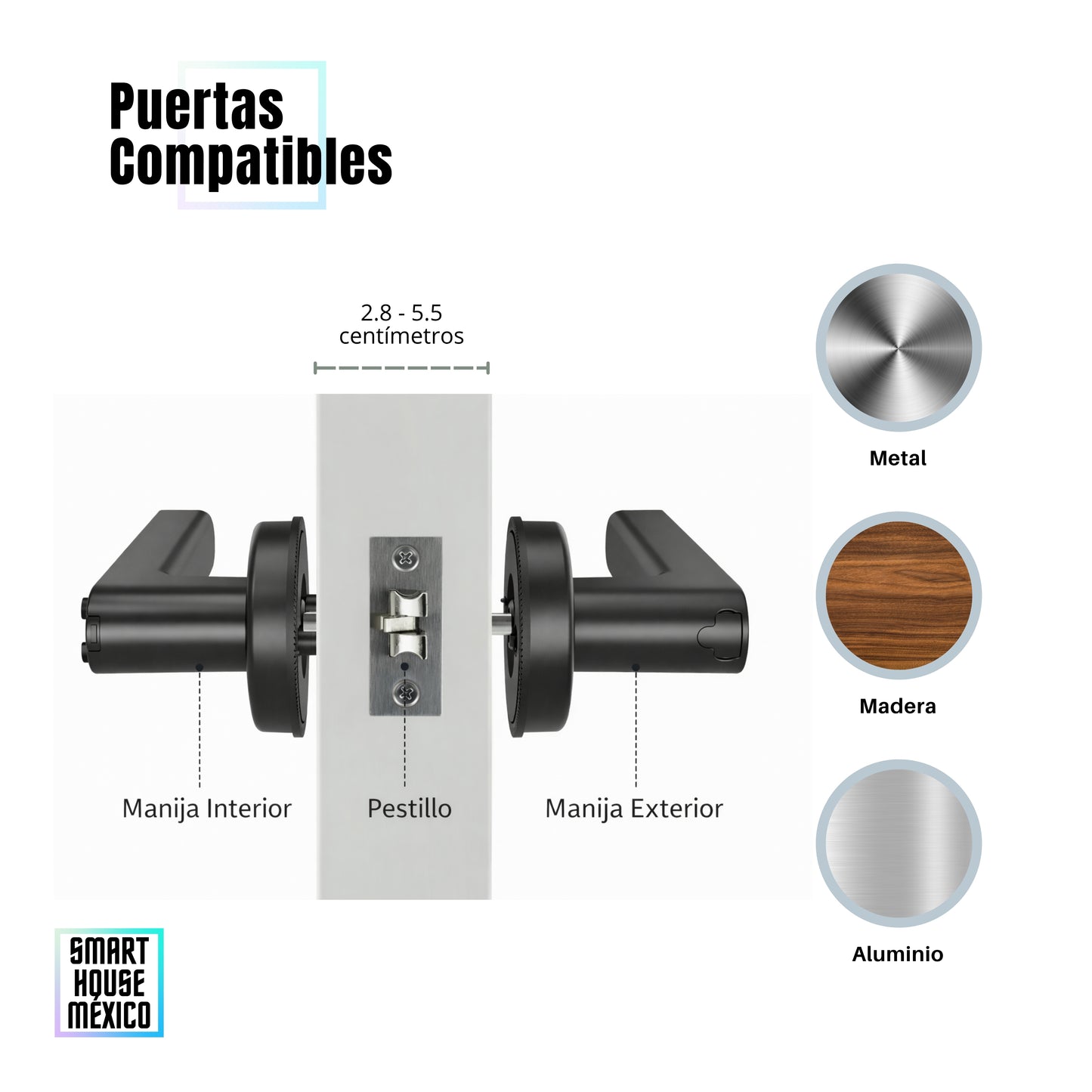 Cerradura Manija Inteligente 5 formas de apertura - Axis