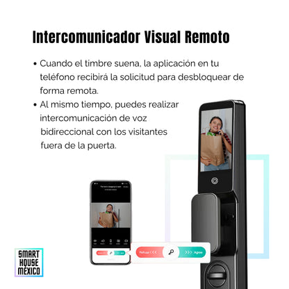 Cerradura Electrónica Inteligente de Seguridad con Cámara y 7 Métodos de Apertura - Halo Pro