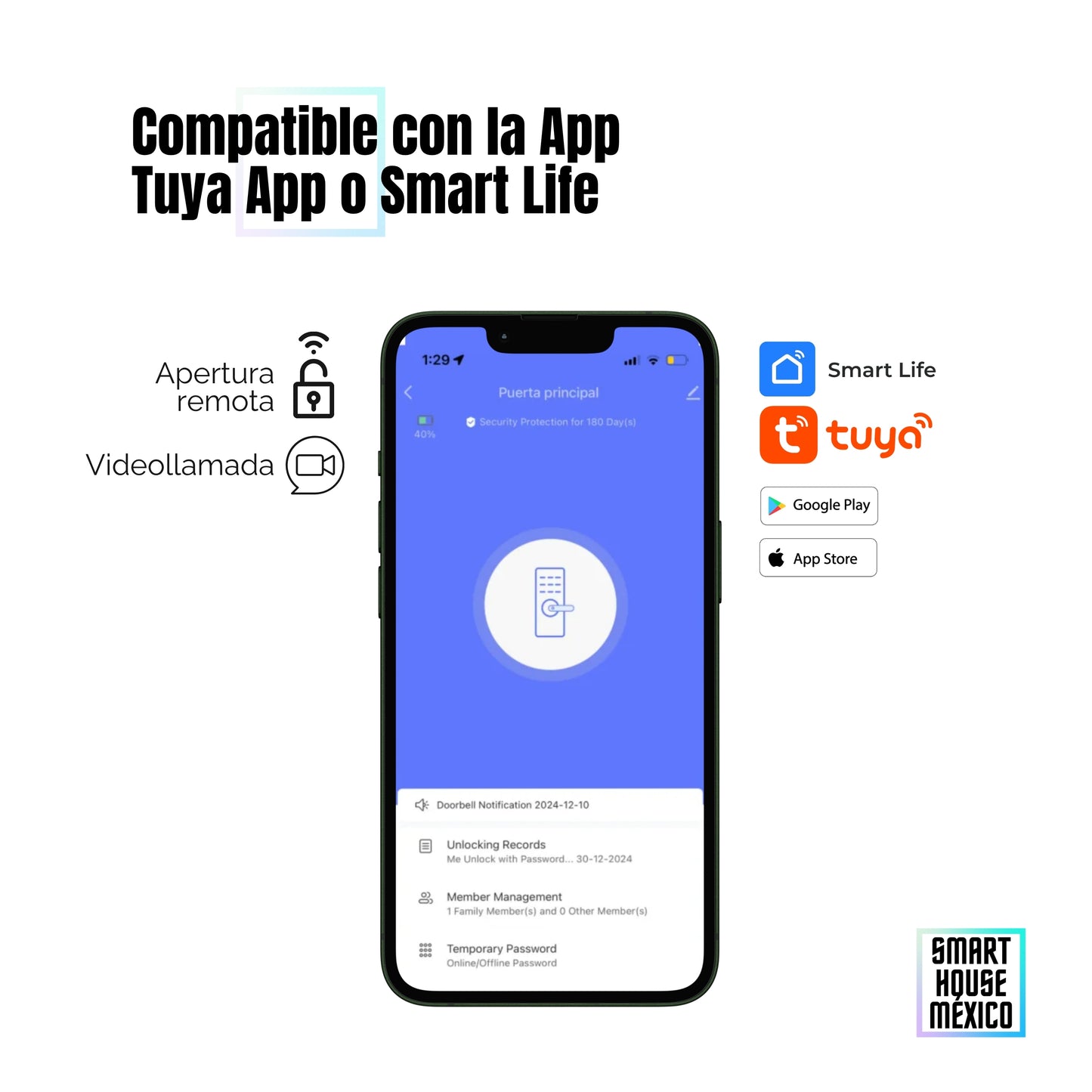 Cerradura Electrónica Inteligente de Seguridad con Cámara y 7 Métodos de Apertura – Onyx