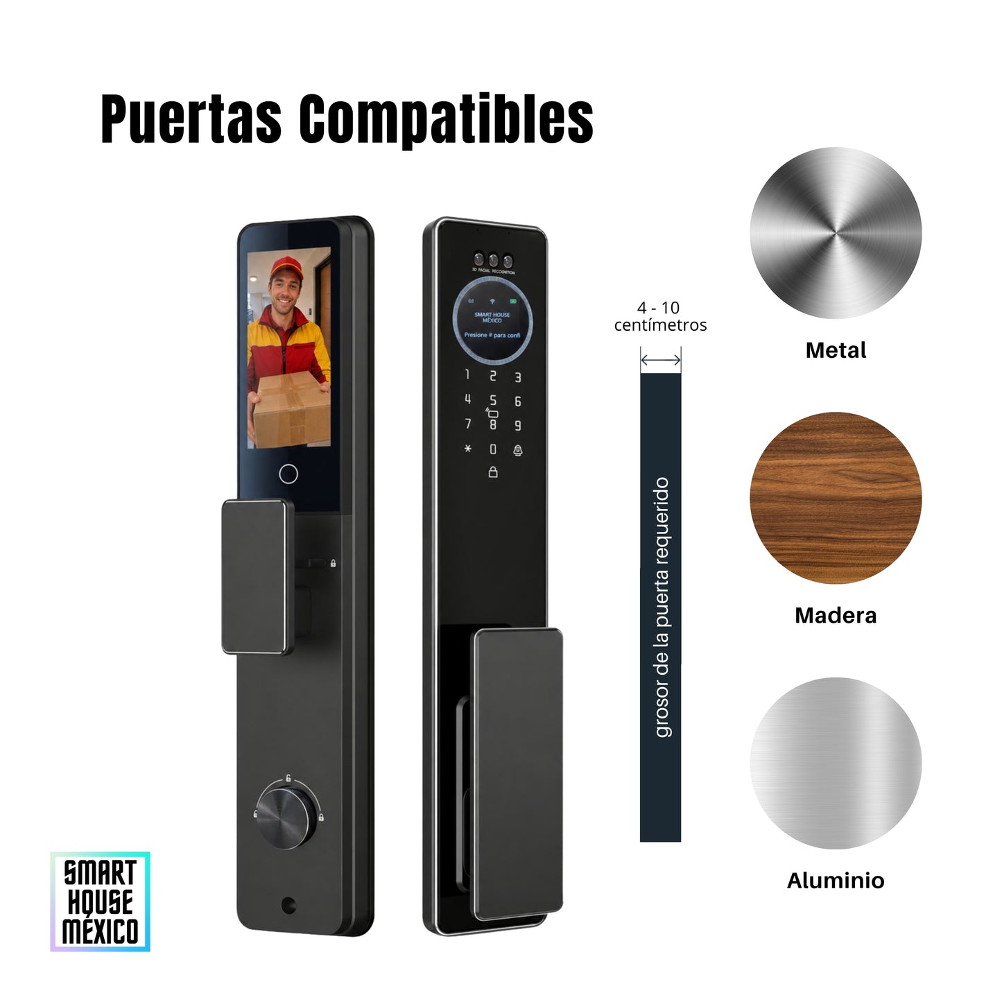Cerradura Electrónica Inteligente de Seguridad con Cámara y 7 Métodos de Apertura – Eclipse