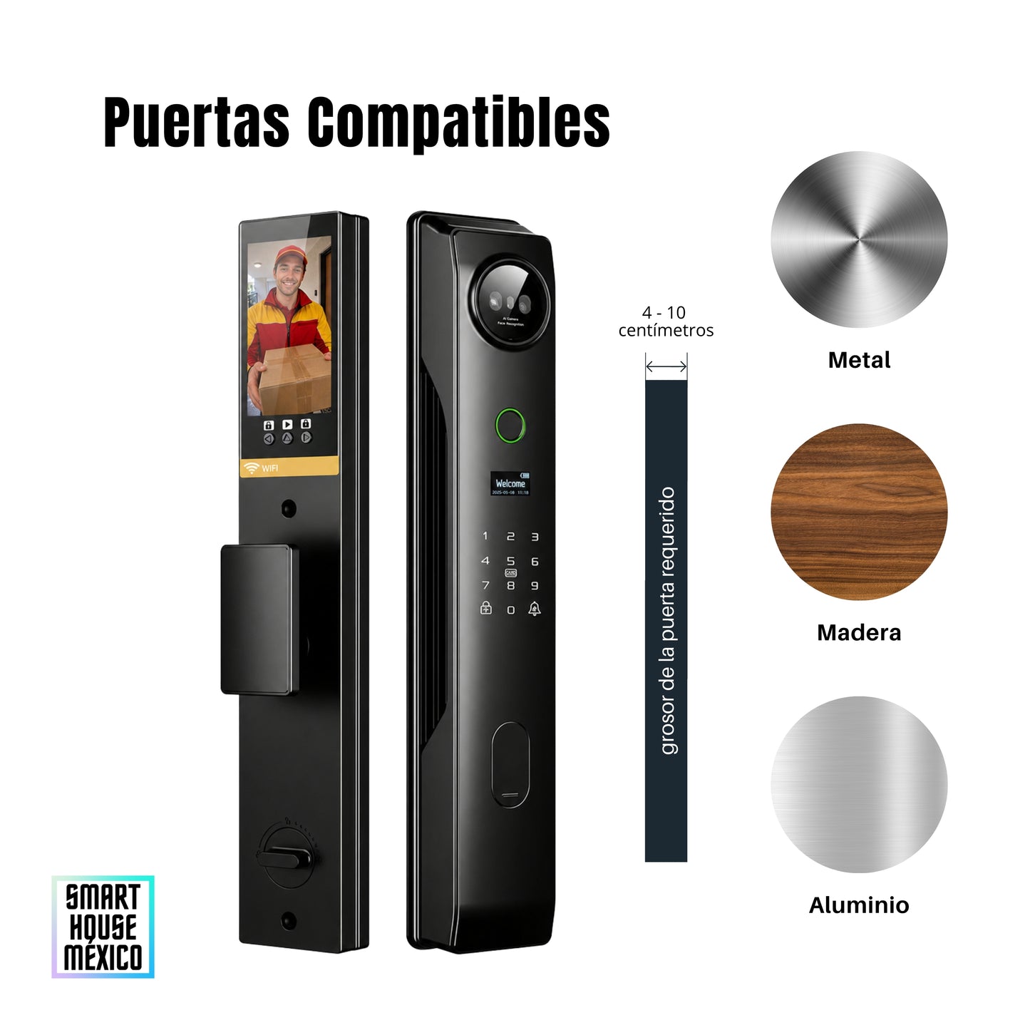Cerradura Electrónica Inteligente de Seguridad con Cámara y 6 Métodos de Apertura – Pulsar